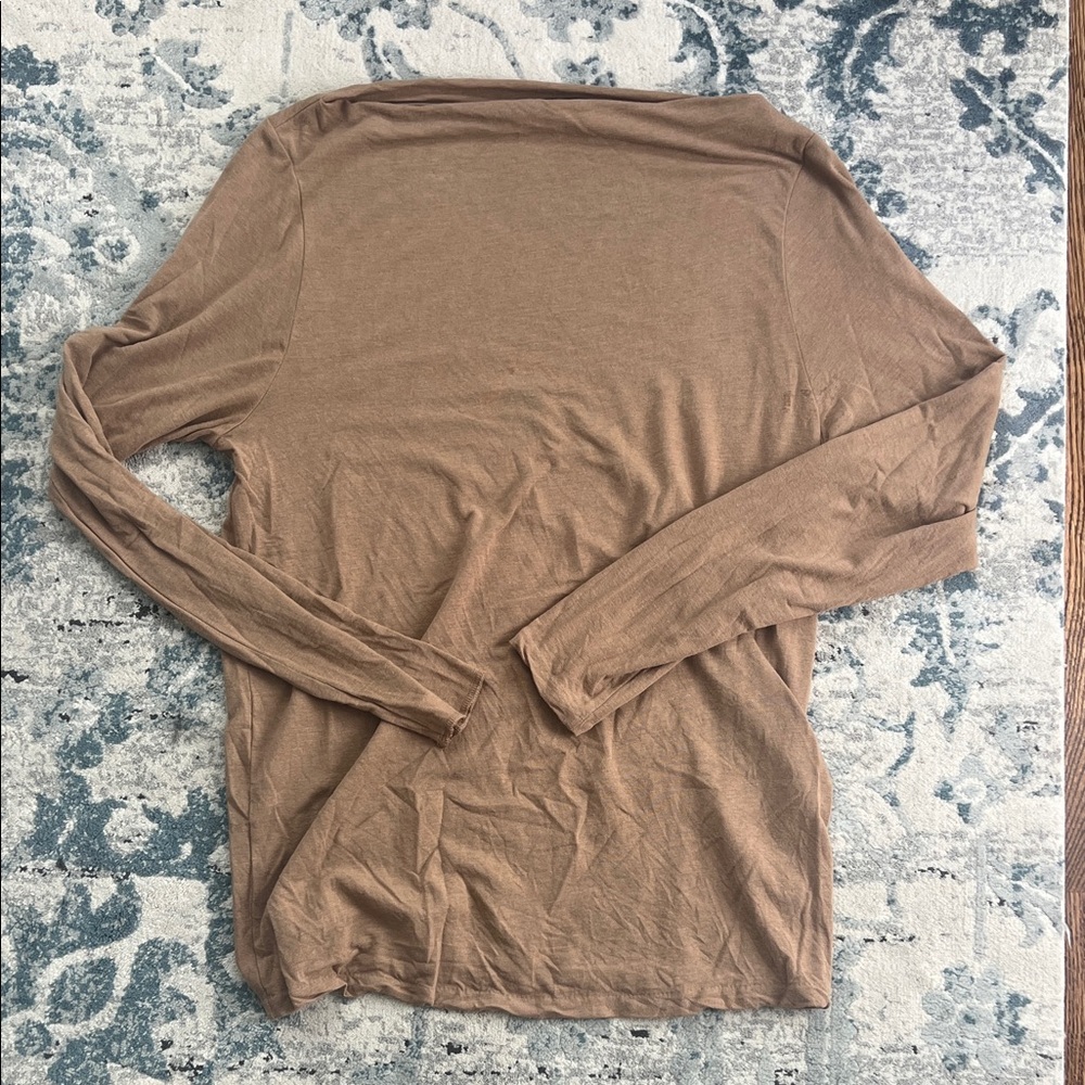 Banana Republic Lightweight Boatneck Long-Sleeve Shirt in Camel